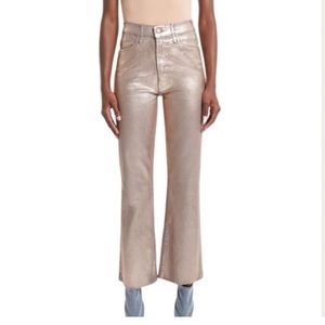 MOTHER rose gold metallic jeans 24